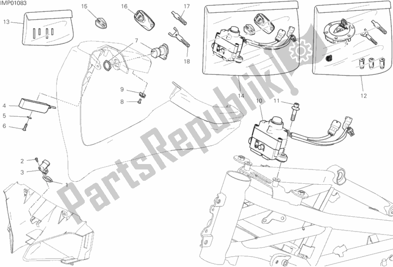 Wszystkie części do Wi? Zka Przewodów Z Przodu Ducati Multistrada 1260 ABS USA 2018